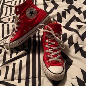 Red converse high tops